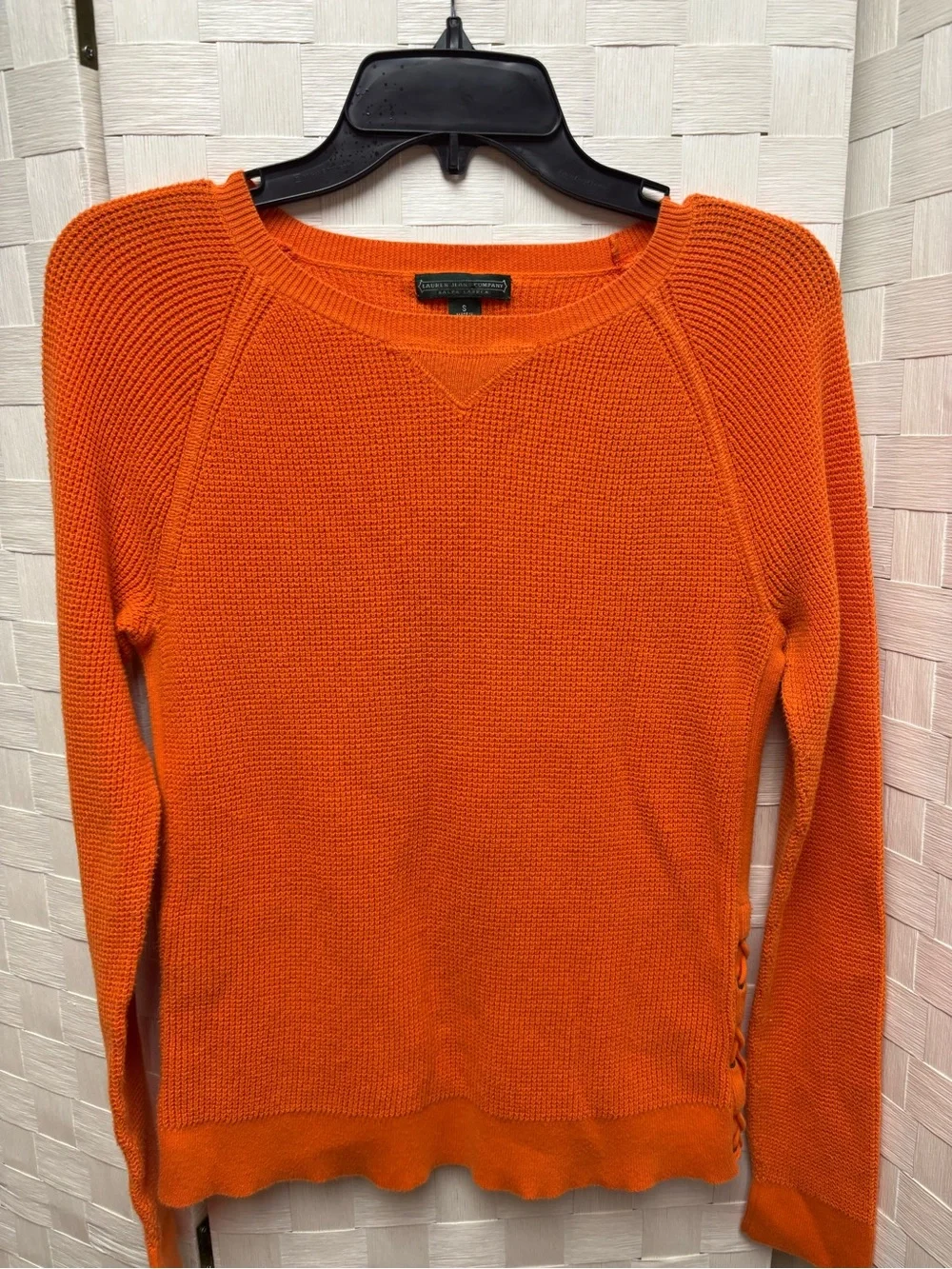 Lauren Jeans Co. Orange Knit Crewneck Sweater - Women Small